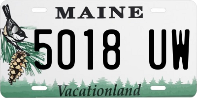 ME license plate 5018UW