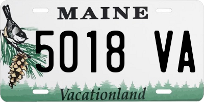 ME license plate 5018VA