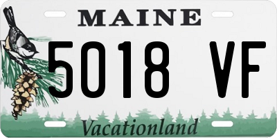 ME license plate 5018VF