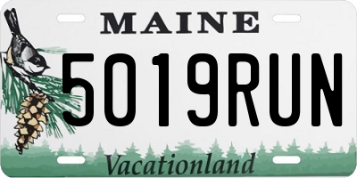 ME license plate 5019RUN