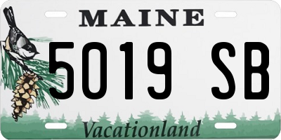 ME license plate 5019SB