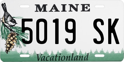 ME license plate 5019SK