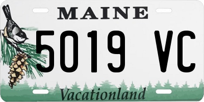 ME license plate 5019VC