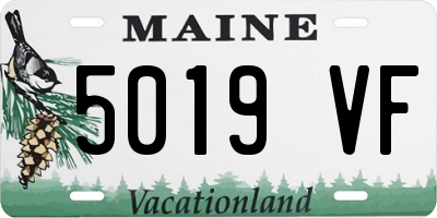 ME license plate 5019VF