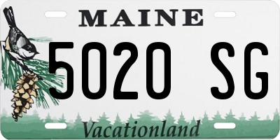 ME license plate 5020SG