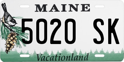 ME license plate 5020SK