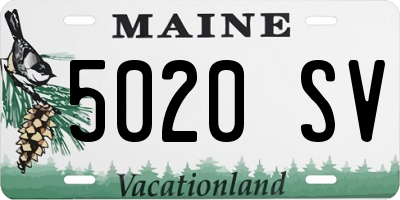 ME license plate 5020SV