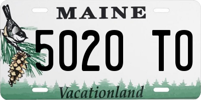 ME license plate 5020TO