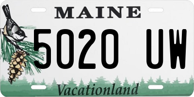 ME license plate 5020UW