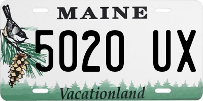 ME license plate 5020UX