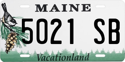 ME license plate 5021SB