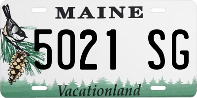 ME license plate 5021SG