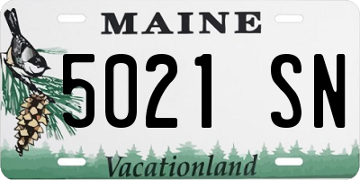 ME license plate 5021SN
