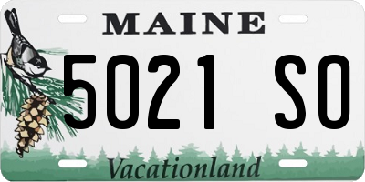 ME license plate 5021SO