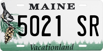 ME license plate 5021SR