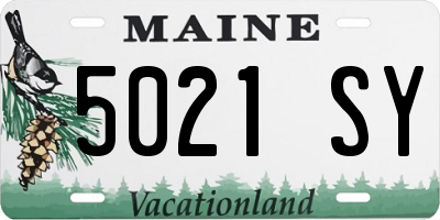 ME license plate 5021SY