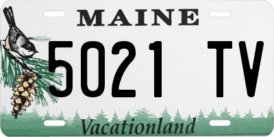 ME license plate 5021TV