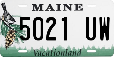 ME license plate 5021UW