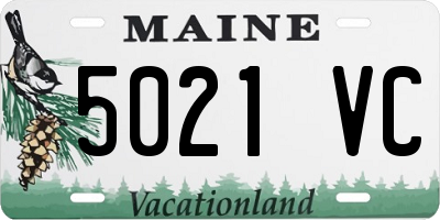 ME license plate 5021VC