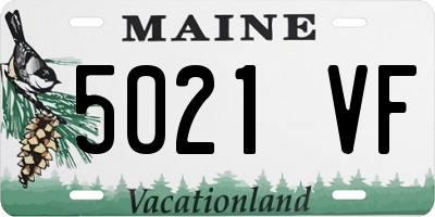 ME license plate 5021VF