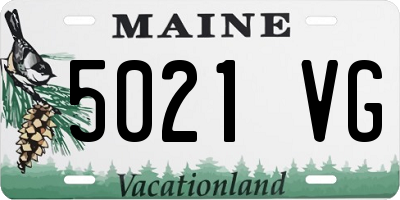 ME license plate 5021VG