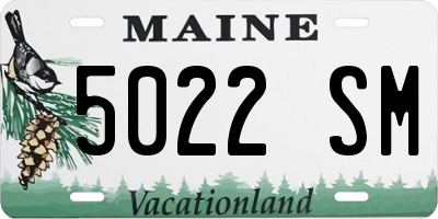 ME license plate 5022SM