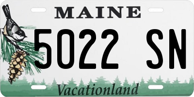 ME license plate 5022SN