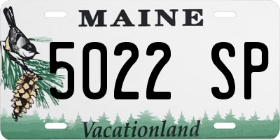 ME license plate 5022SP