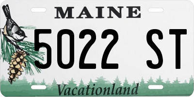 ME license plate 5022ST