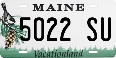 ME license plate 5022SU