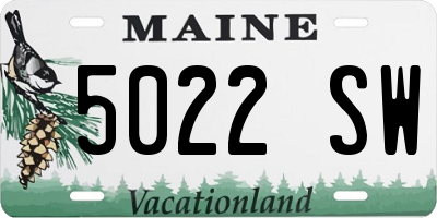 ME license plate 5022SW