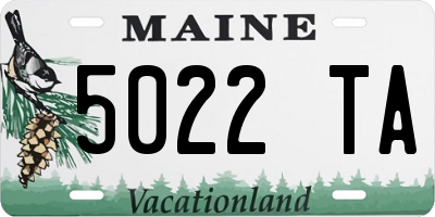 ME license plate 5022TA