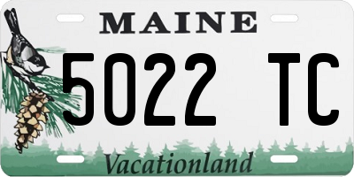 ME license plate 5022TC