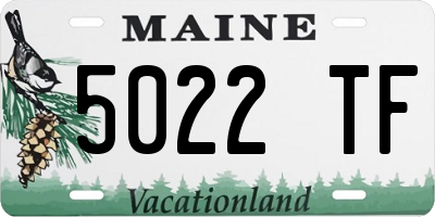 ME license plate 5022TF