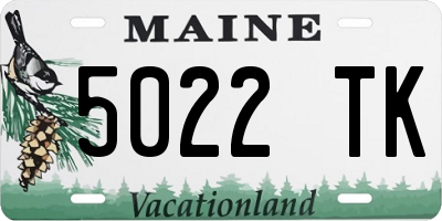ME license plate 5022TK