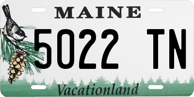 ME license plate 5022TN