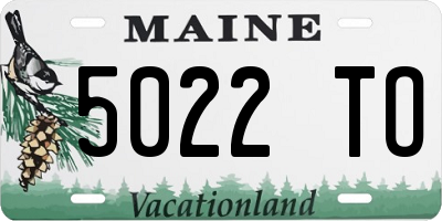 ME license plate 5022TO
