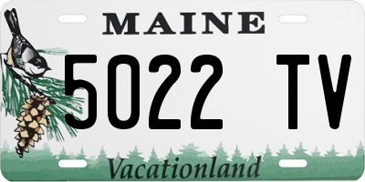 ME license plate 5022TV