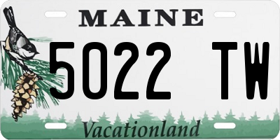 ME license plate 5022TW