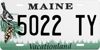 ME license plate 5022TY