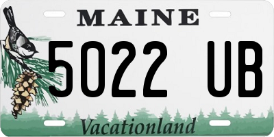 ME license plate 5022UB