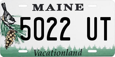 ME license plate 5022UT