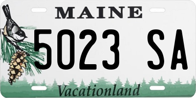 ME license plate 5023SA