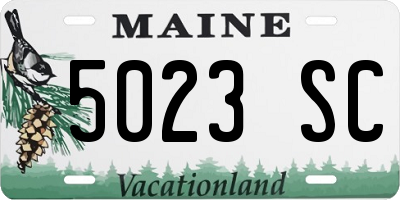 ME license plate 5023SC