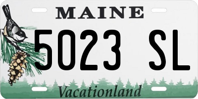 ME license plate 5023SL