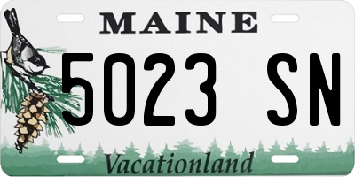ME license plate 5023SN