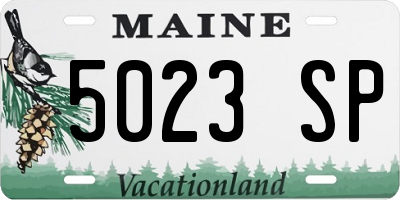 ME license plate 5023SP