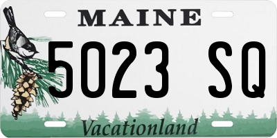 ME license plate 5023SQ