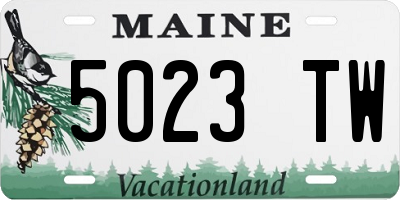 ME license plate 5023TW