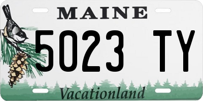 ME license plate 5023TY